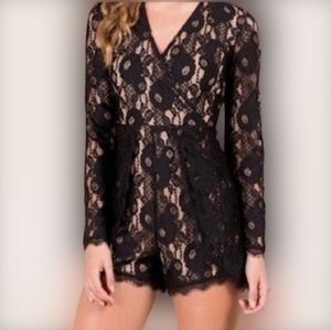 Francescas' Lace Overlay Romper